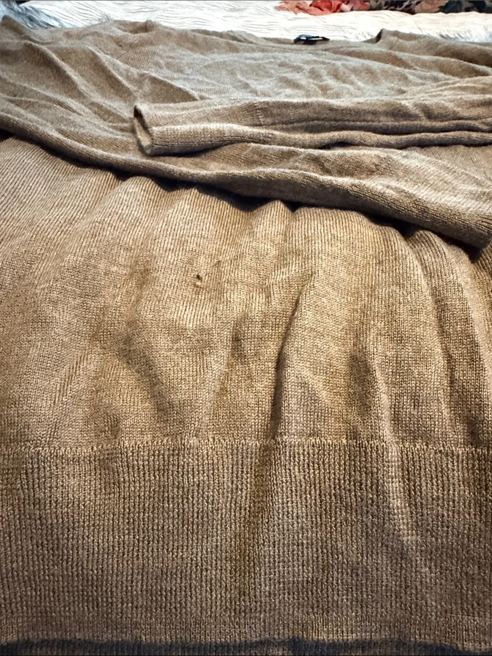 J.CREW Men’s Merino Blend Crewneck Sweater - Camel Brown